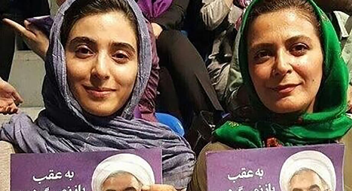 نگاهی به بنفش پوش شدن بازیگران همراه با چهره ای خوشحال در حمایت از حسن روحانی+عکس/ از سحر دولتشاهی و الهام پاوه نژاد تا سروش صحت و امیر جعفری