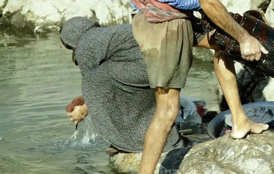 تصاویر کمیاب از قالیشویی خانوادگی در چشمهعلی شهرری؛ سال ۱۳۴۶