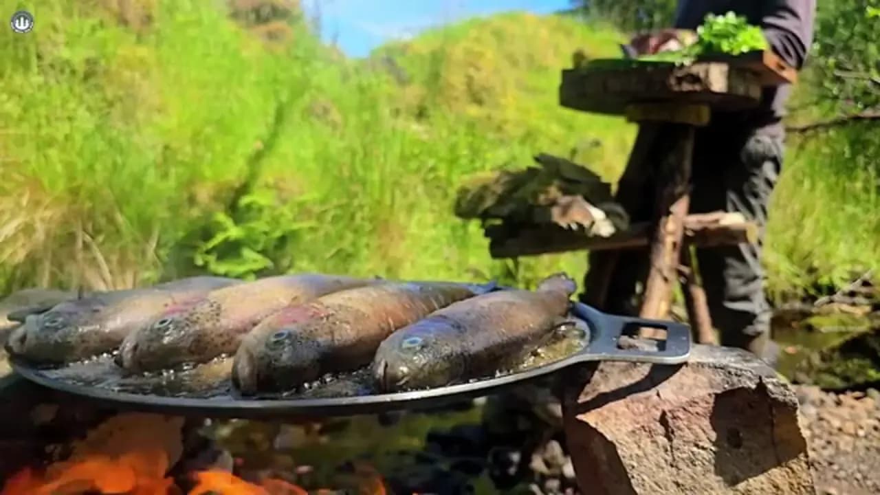 غذای روستایی انگلیس؛ تجربه کباب ماهی قزل آلای رنگین کمان در دل طبیعت