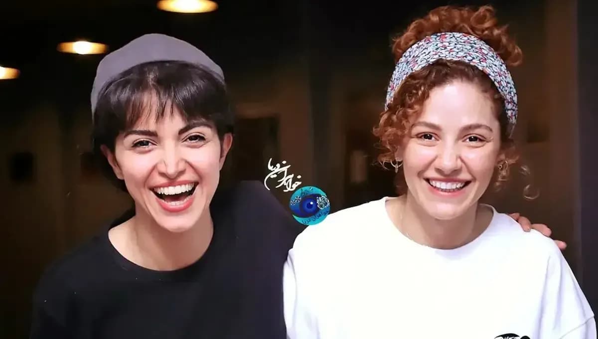 لبخندهای شاد مهتاب ثروتی و شادی ضیایی در پشت صحنه فیلم خطرنج + عکسهای جذاب