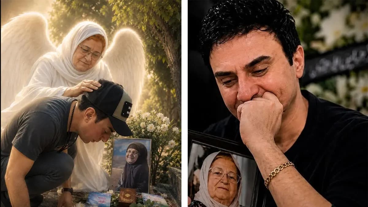 فیلم جالب جشن تولد غم انگیز داریوش فرضیایی بر سر مزار مادرش