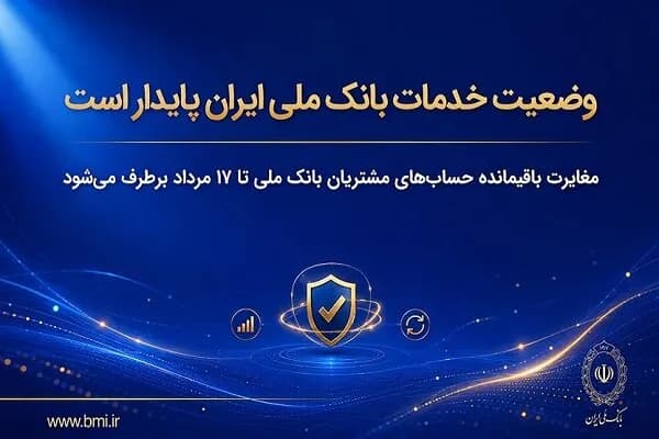 وضعیت خدمات بانک ملی ایران؛ گزارشی از پایداری و عملکرد
