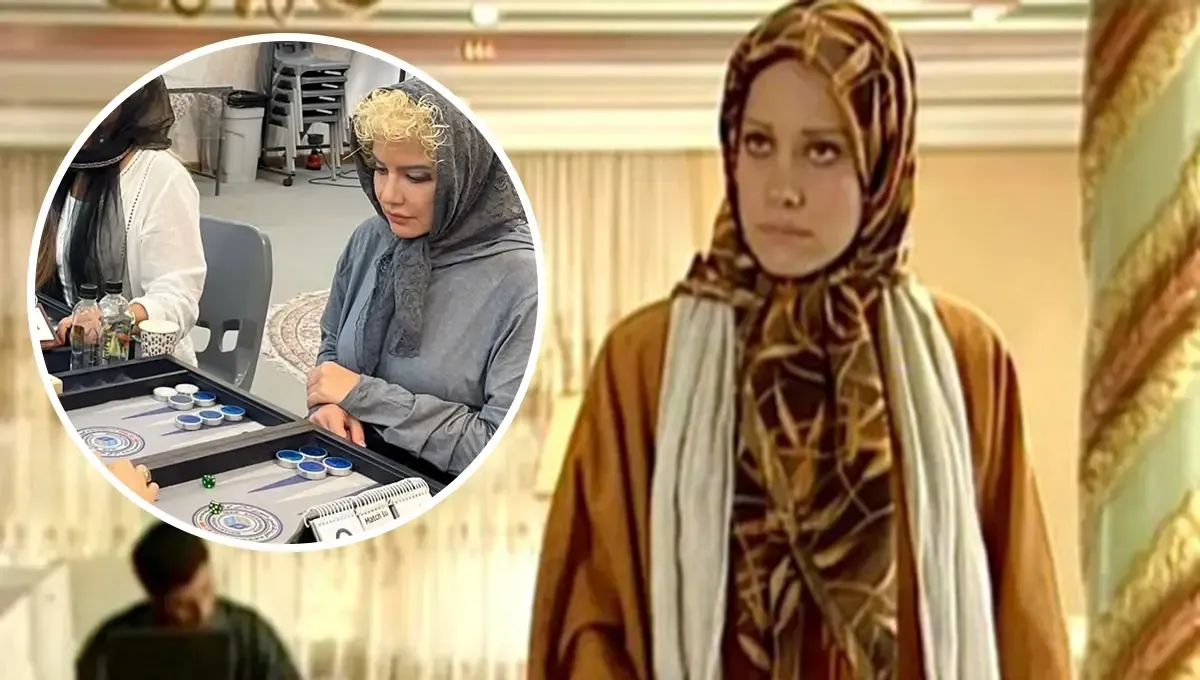 شراره رخام با شلوار چریکی در مسابقات تختهنرد؛ عکس بازیگر «فقط به خاطر تو»